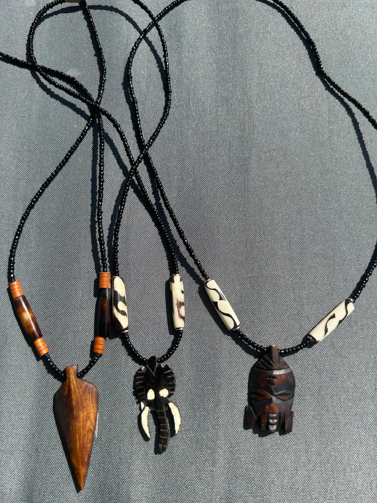 African Maskhead Bone necklace