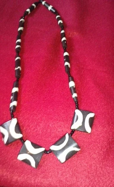 Batik and Bone necklaces
